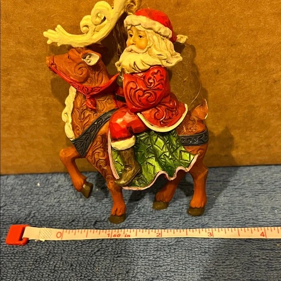 Jim Shore Santa Claus Riding Reindeer Holiday Figurine - Picture 5 of 7